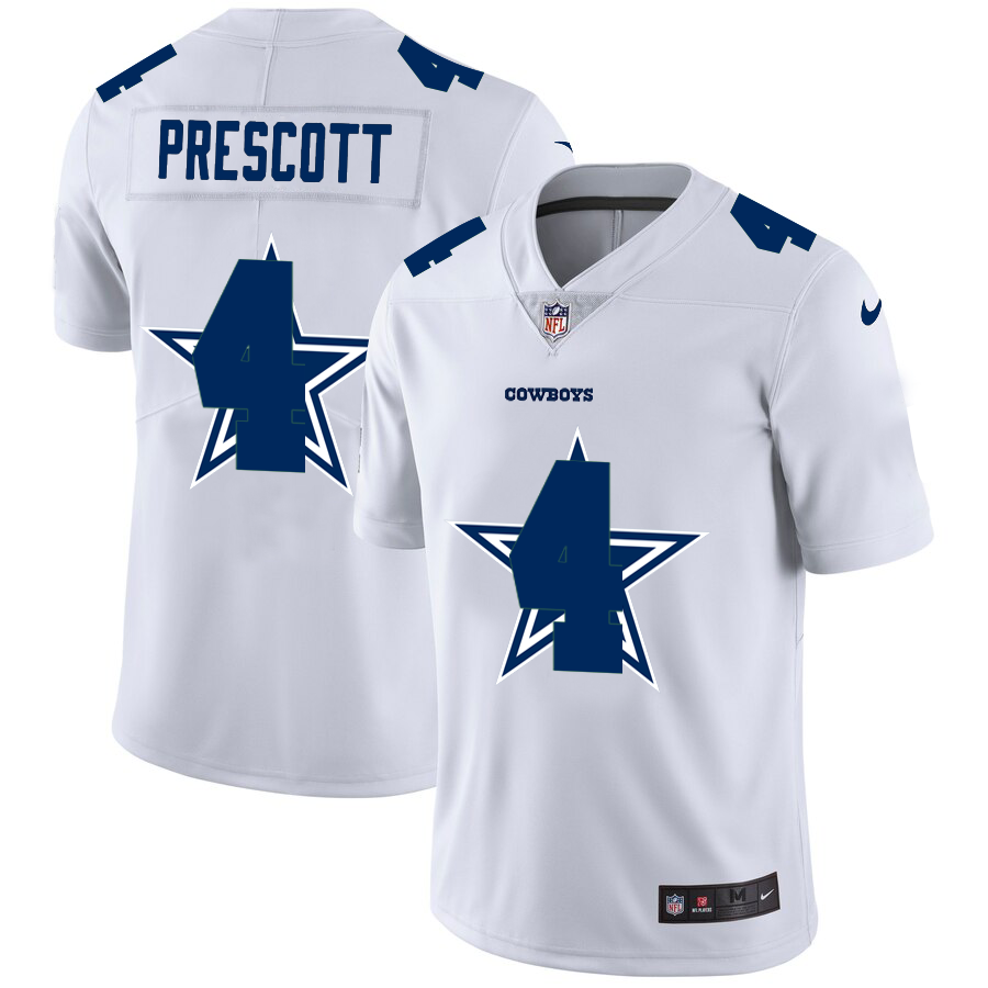 2020 New Men Dallas Cowboys #4 Prescott white  Limited NFL Nike jerseys->dallas cowboys->NFL Jersey